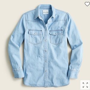 J. Crew Slim Fit Chambray Shirt in Light Wash